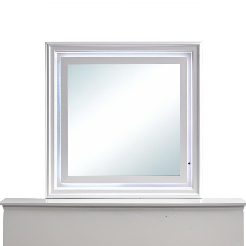 Miroir Verona, blanc perle