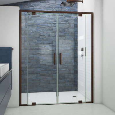 Porte de douche pivotante demi-cadre l 58 "x H 72" Terrace