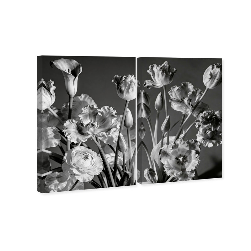 Botanique Noir Set Floral & Botanical Canvas Print by Oliver Gal, Black Frame, 10 x 15, 15" H x 10" W, Gallery Wrapped