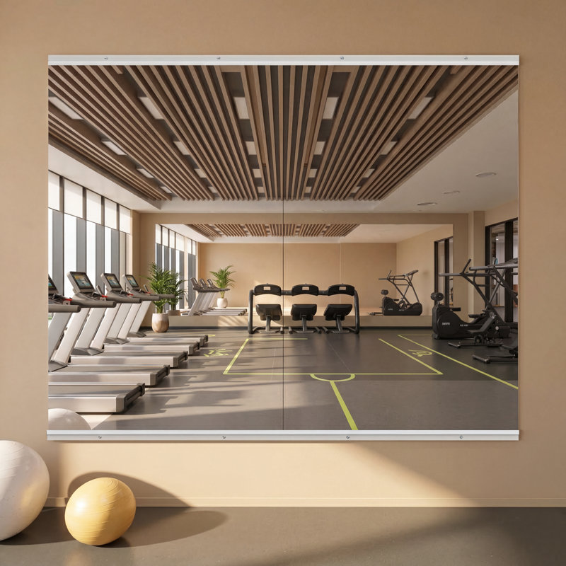 Lunara Full Length Rectangle Tempered Glass Flat Wall Mirror, Home Gym Mirror for Yoga/Dance/Workout Studio Mirror(Set of 2/3)