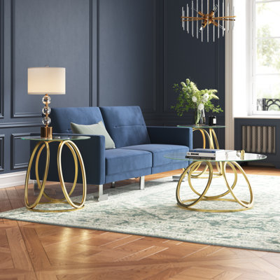 Paloalto 3 - Piece Glass Top Living Room Table Set