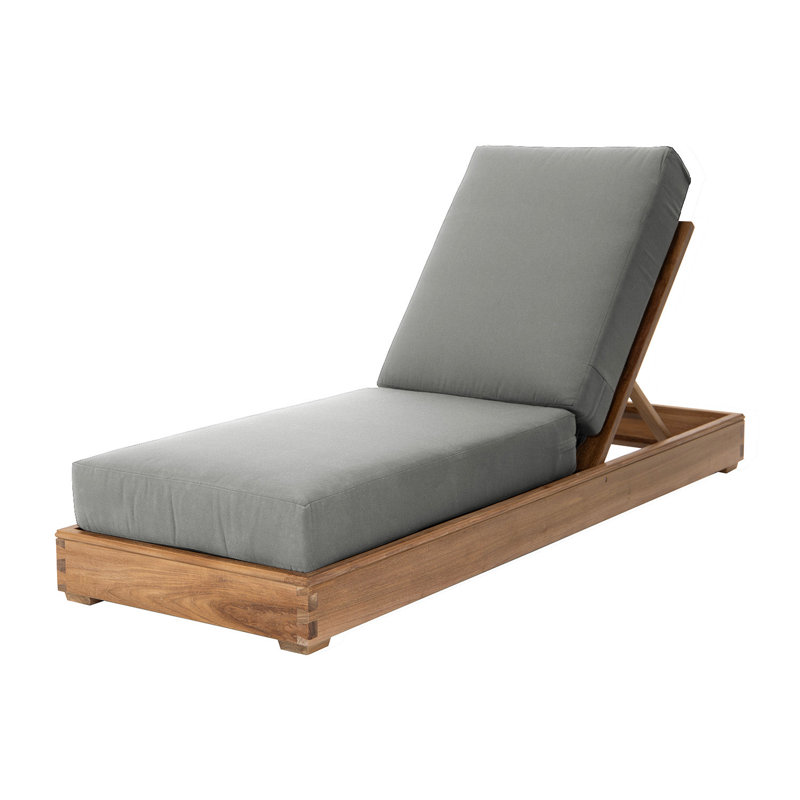 Chaise longue d'extérieur en teck Starlita, Granit