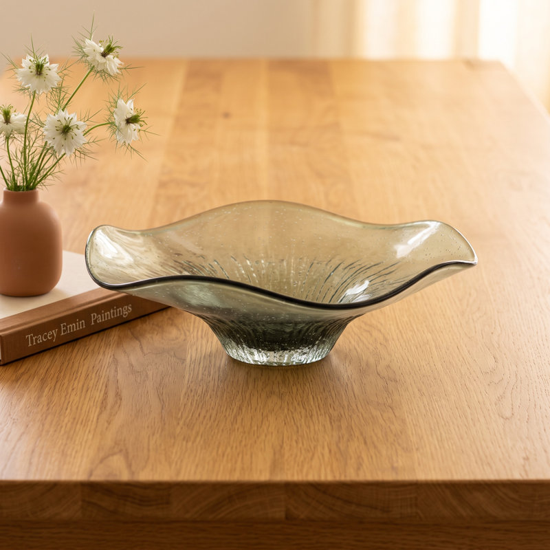 16" Inmar Green Glass Bowl