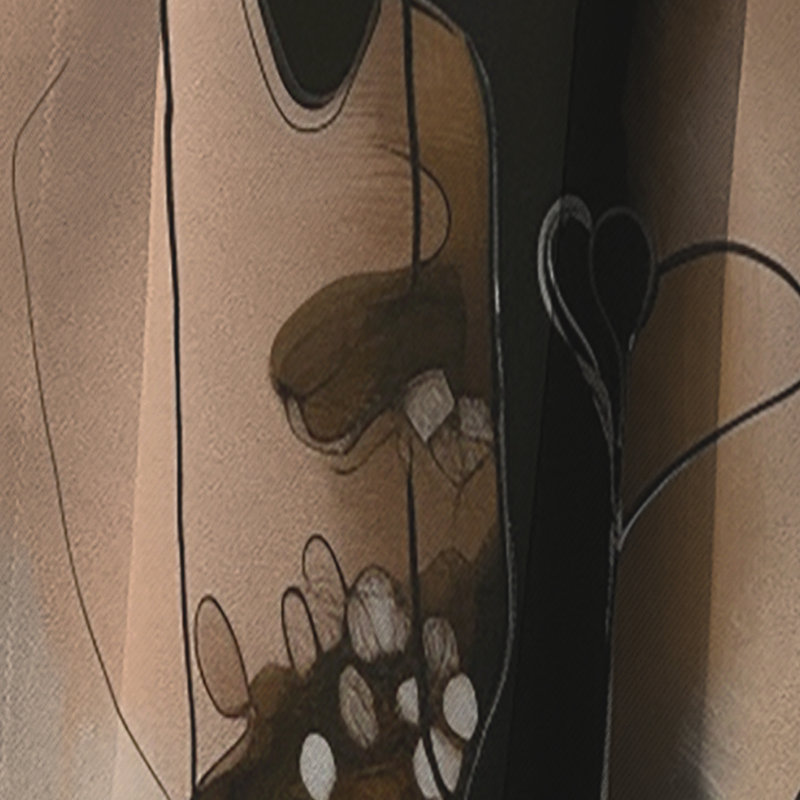 Liberté artistique brune et noire I - Rideau abstrait - Rideau occultant abstrait - 1 panneau, L 52 po x L 90 po