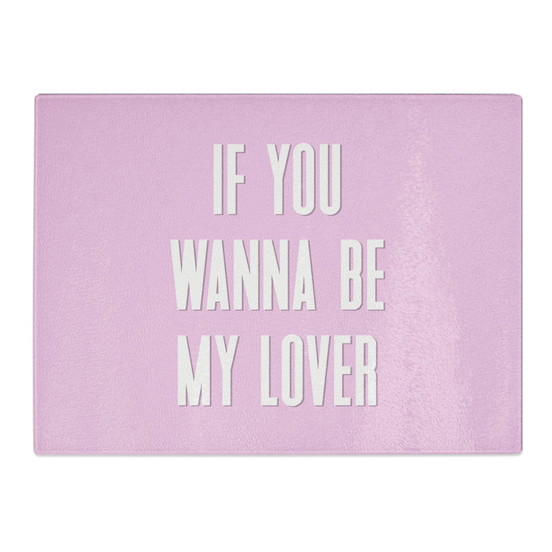 My Lover Typography Quote  Glass Chopping Board