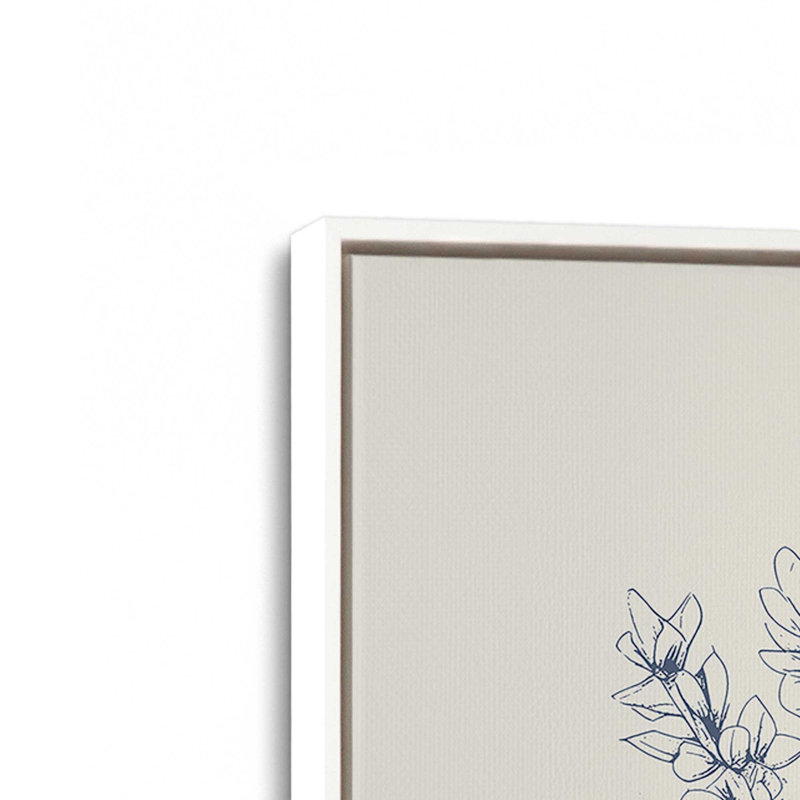 Impression sur toile bleu marine, H 18,75 po x l 12,75 po, Blanc opaque