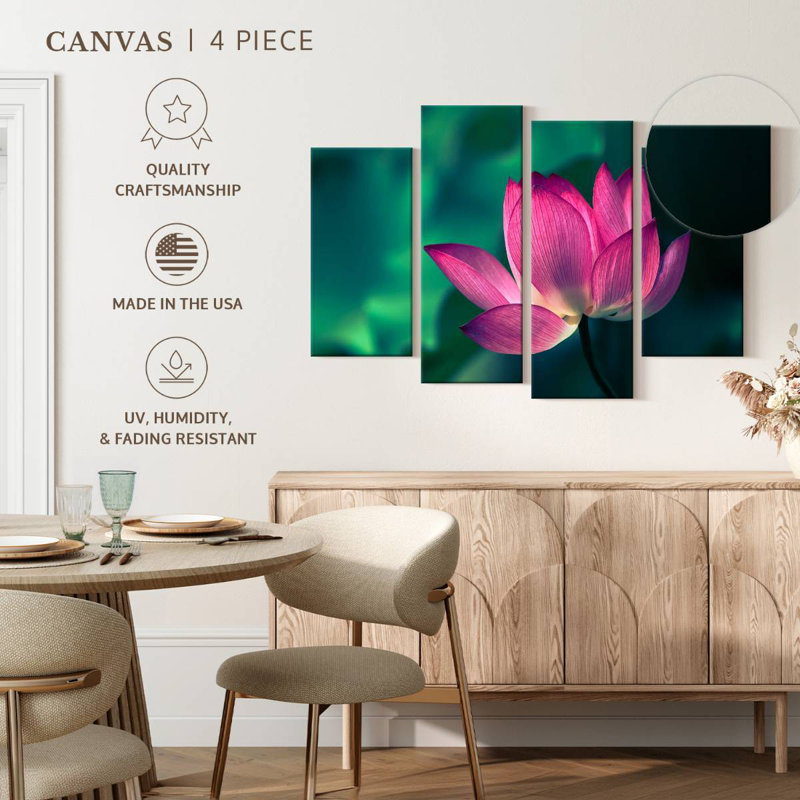 Harnek charmant lotus rose, H 22 po x l 36 po