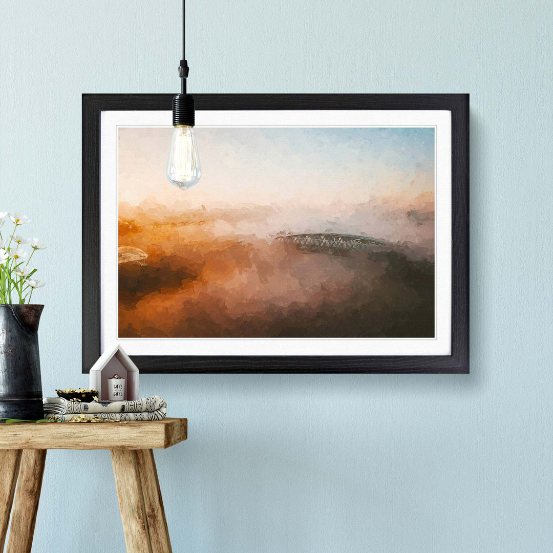 John Frost Bridge in the Netherlands in Abstract - Framed Print