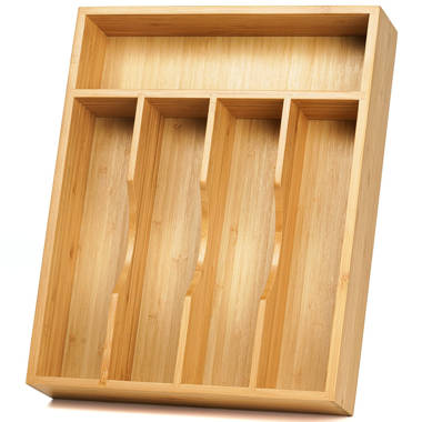 Drawer Organizer Bamboo Storage Box - Kitchen Bathroom Desk Wood Stackable Tray 9X6x2.5Inch Rebrilliant