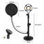  Desktop Microphone Stand Adjustable Mic Clip Desk Pop Filter Shock Mount