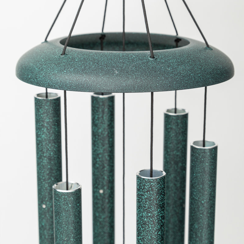 Green Aluminum Modern Wind Chime with Circular Design