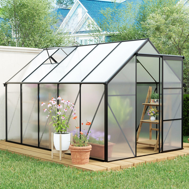 Outdoor Patio Greenhouse, Black, 89.5''H x 94.5''W x 97.75''D