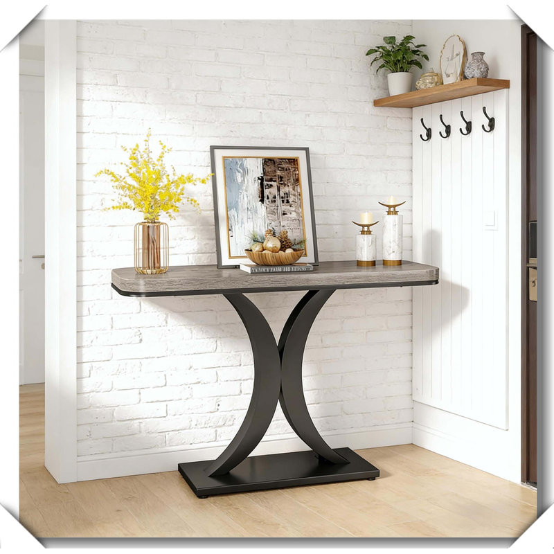 Compact Console Table Modern Industrial Sturdy Versatile Design