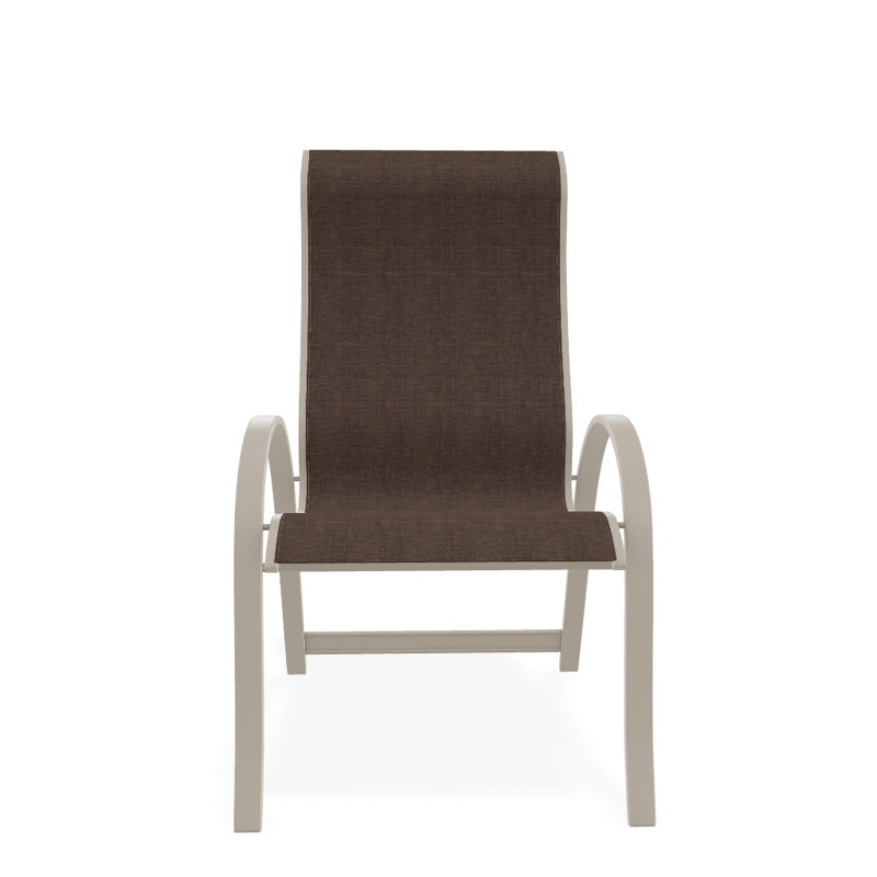 Chaise de patio empilable Hirotaka Supreme, Moka Sunbrella®, Graphite texturé