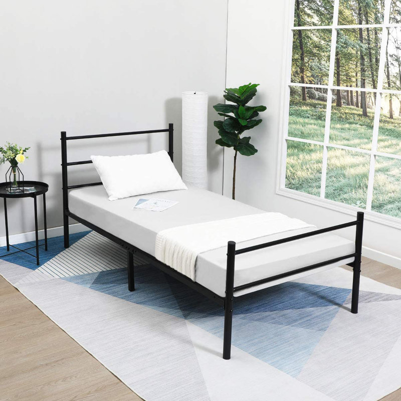 Base de lit 34,8 po Amira, Noir, Simple