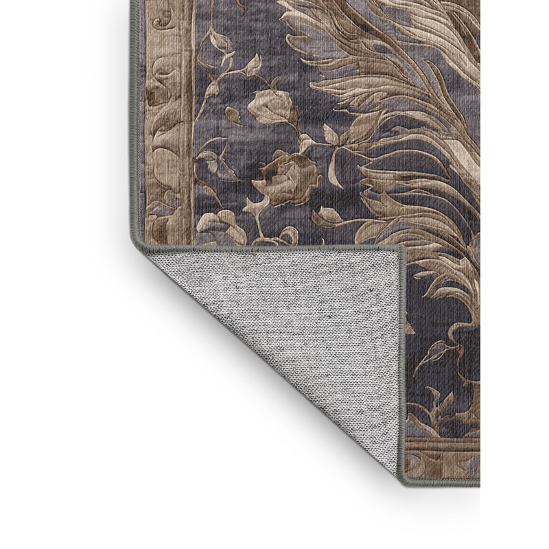 Tapis gris lavable à la machine, Carré 7 pi