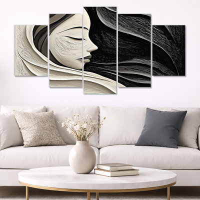 Timeless Aura Of African Woman Art - Fashion Woman Wall Art 5 Piece