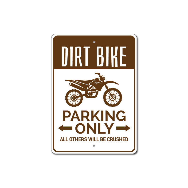 Dirt Bike Parking Aluminum Sign, 14" H x 10" W x 0.04" D