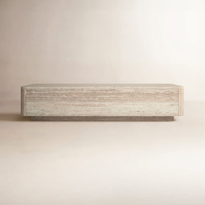 Totka Faux Travertine Rectangular Coffee Table