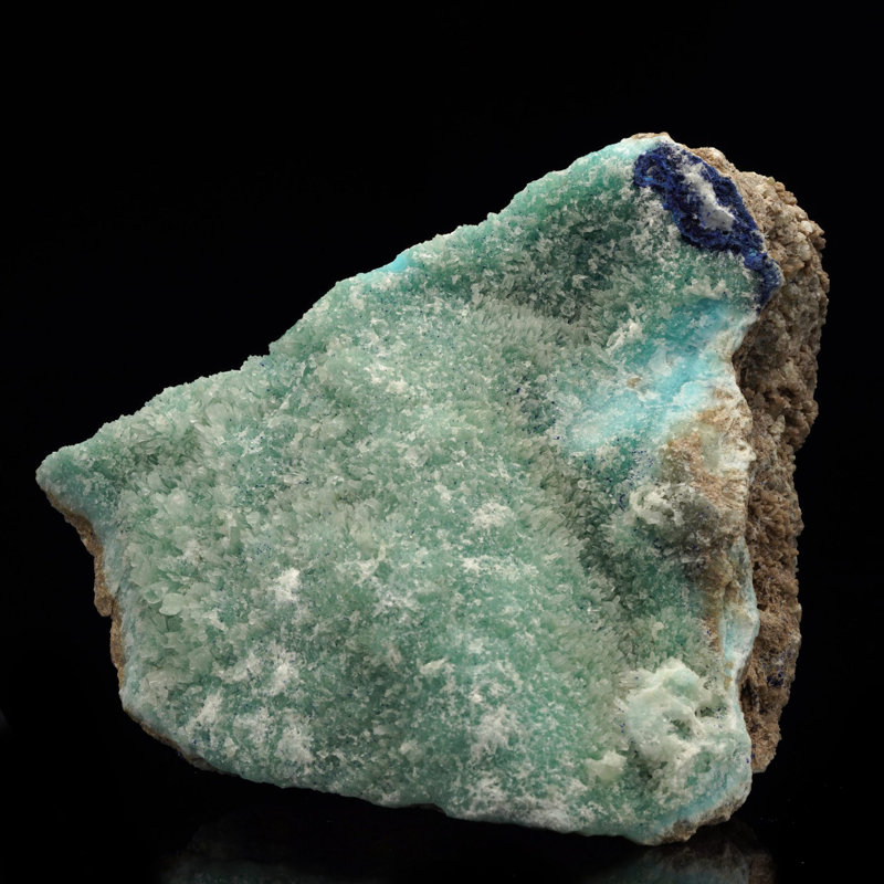 Green Aragonite With Azurite // 6.67 Lb