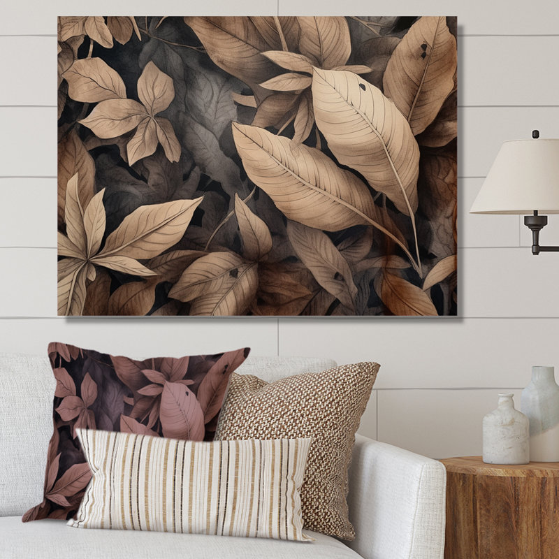 Brown Foliage Harmony - Herbs, reproduction d'art sur toile, Toile tendue, H 16 po x l 32 po x P 1 po