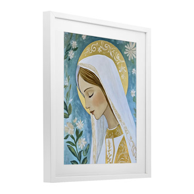 Blessed Mary Portrait Framed Print Under Glass, design by Franklyn Gregory