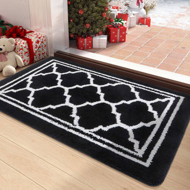 Half Round Door Mat, 28x18 Farmhouse Check Welcome Mat, Half Round  Durable Coir Doormat, Cute Welcome Mats for Front Door, Outside Porch or