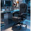 Fauteuil de massage vibrant à 7 points, fauteuil d'ordinateur à haut dossier avec support lombaire, repose-pieds, dossier inclinable, hauteur réglable-19283424