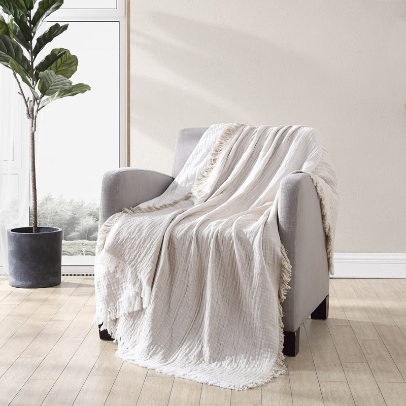 Andri 100% Cotton Throw, Natural