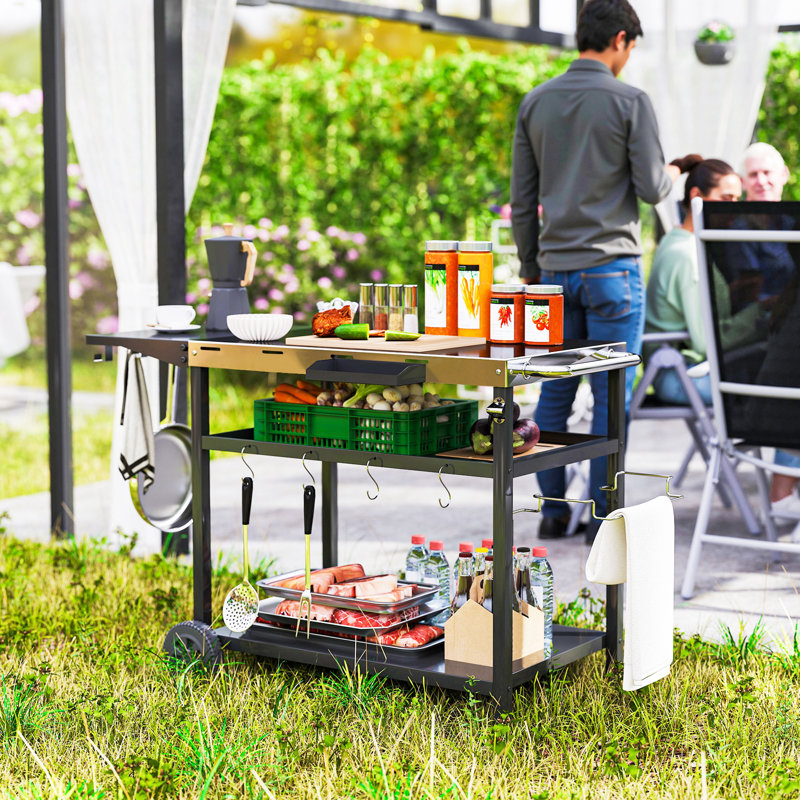 Table de préparation pour barbecue Outsunny