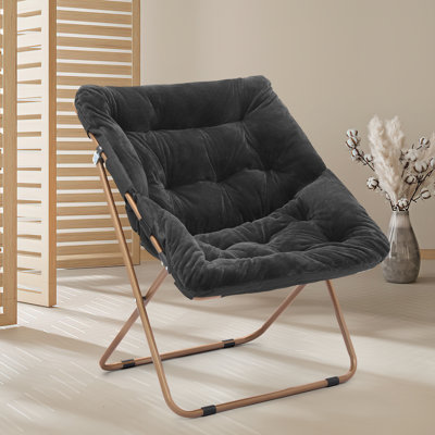 Bring Home Furniture Saucer Lounge Chair with Folding Metal Frame ...