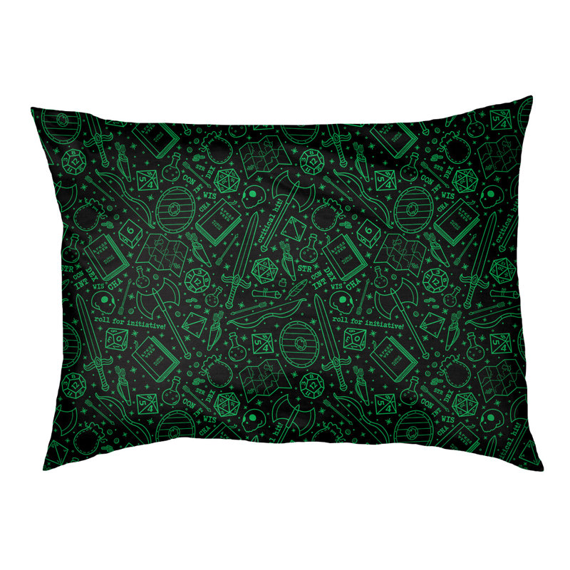 Coussin Byrge, Noir / Vert, Très grand (l 52 po x P 42 po x H 17 po)