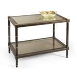 Cane Glass Cocktail Table