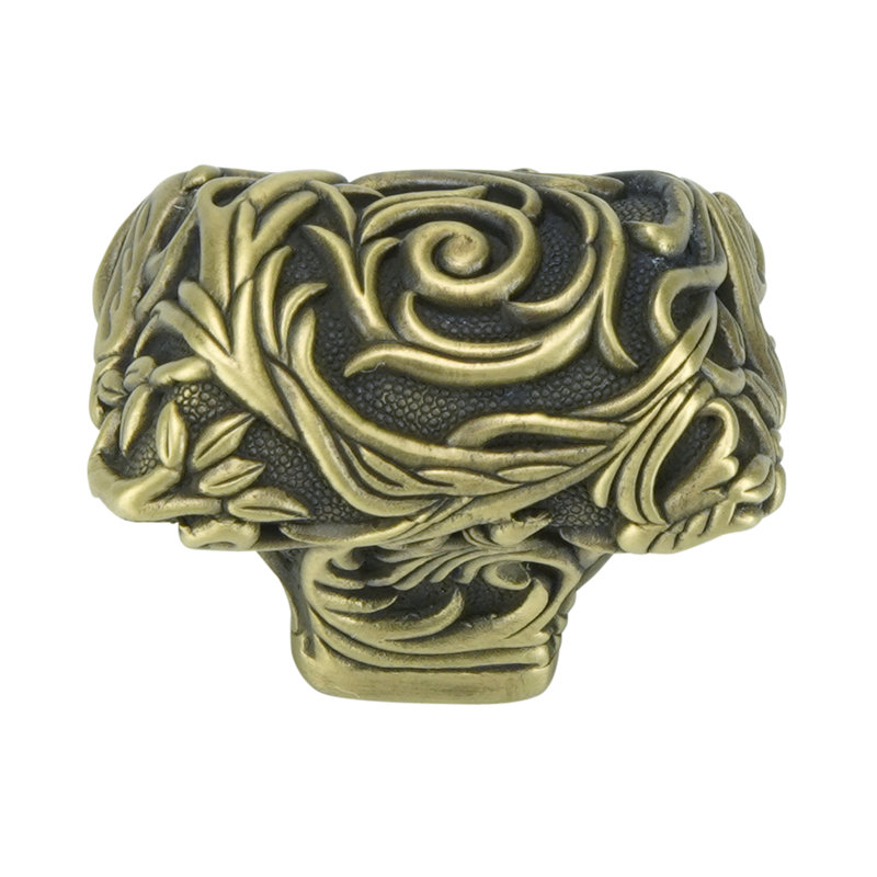 ELLINGTON RECTANGLE KNOB; BURNISH BRASS