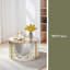 Miroir cylindrique argenté avec motif de marbre et table basse ronde
