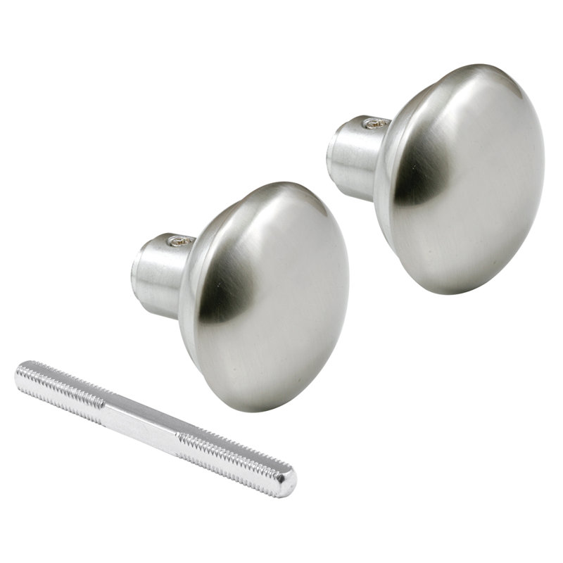 Solid Brass Vintage Door Knob Spindle Set, 2-1/4 In. Outside Diameter, Satin Nickel (Single Pack)