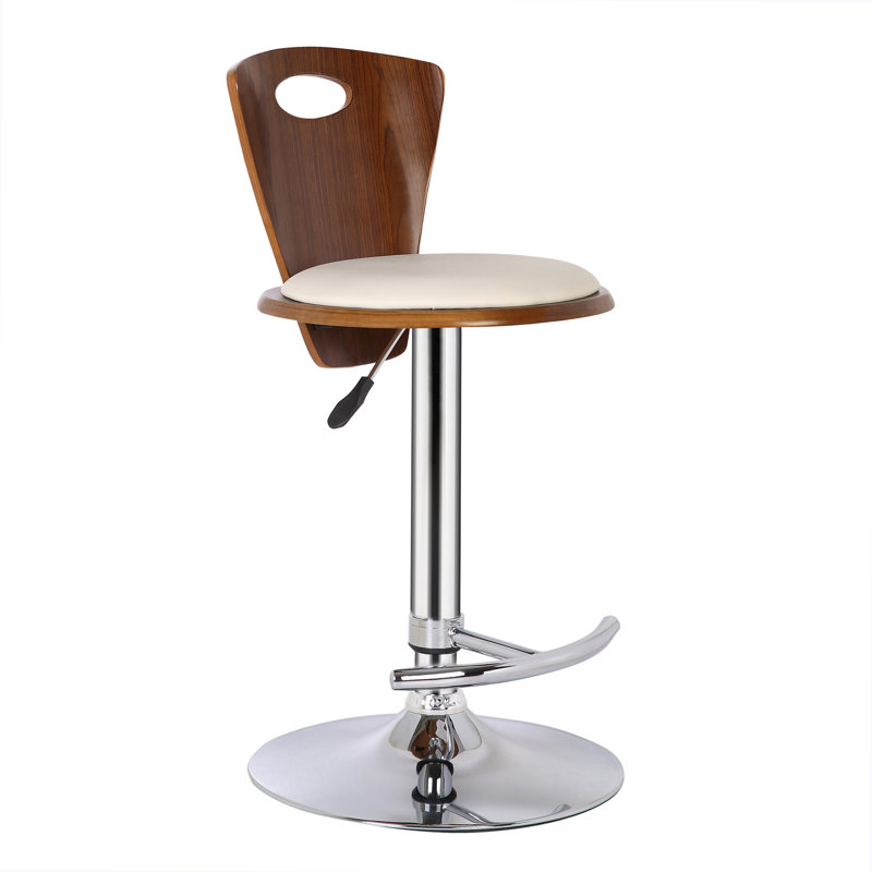 Langton Swivel Upholstered Adjustable Height Counter Stool, Cream