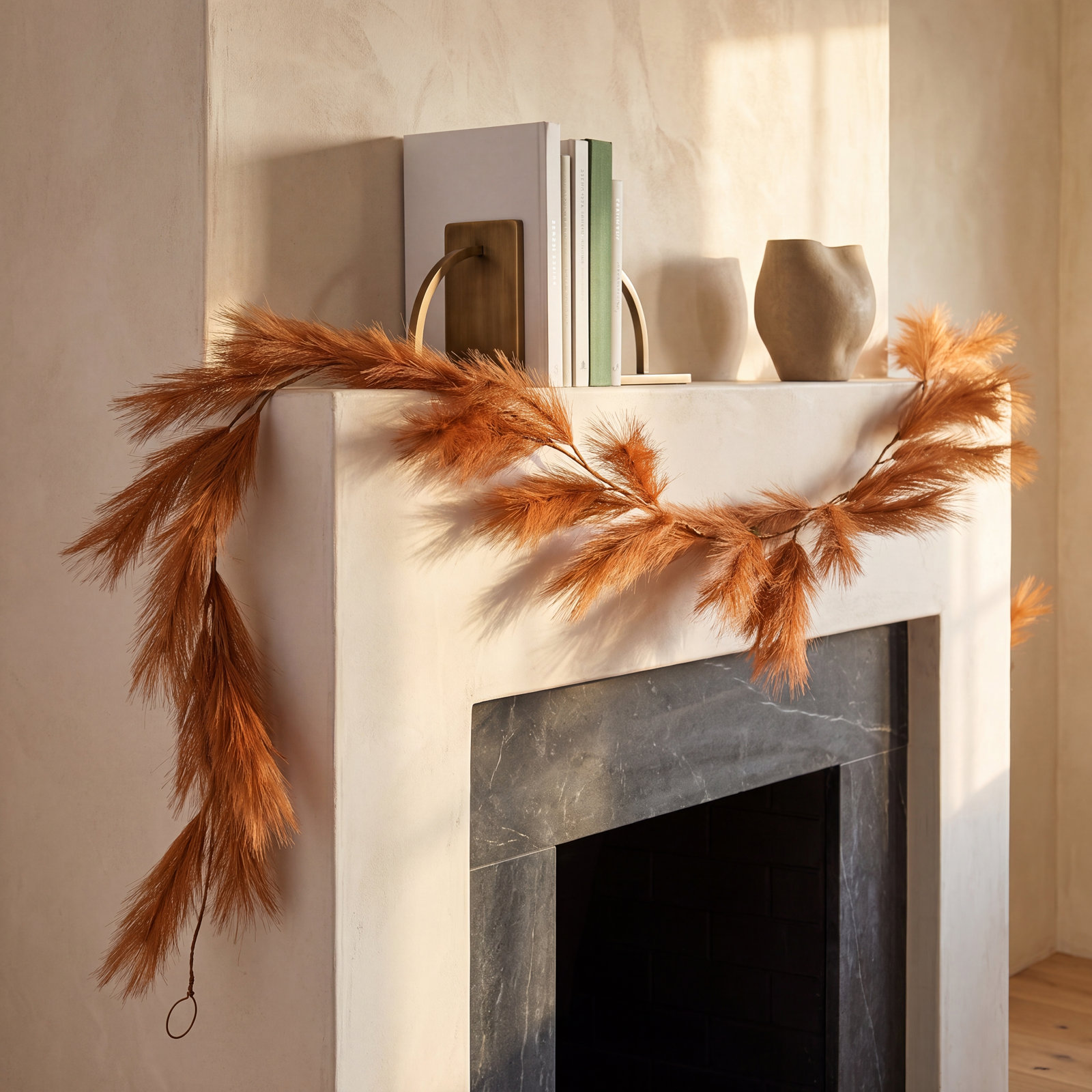 72" Pampas Grass Christmas Garland