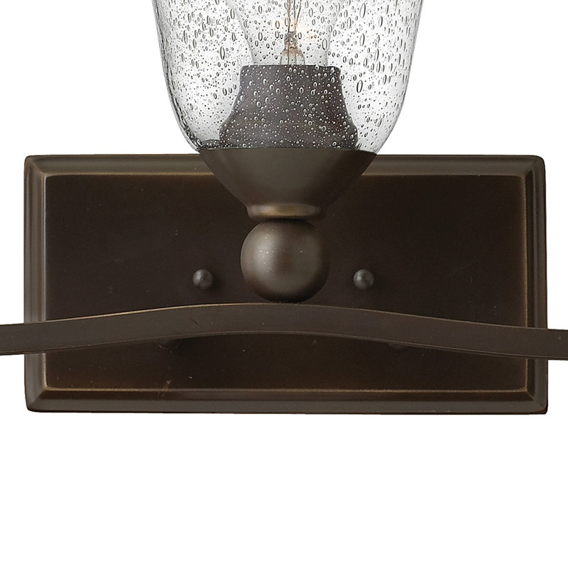 Bolla Olde Bronze Transitional 3-Light Vanity with Clear Seedy Glass
