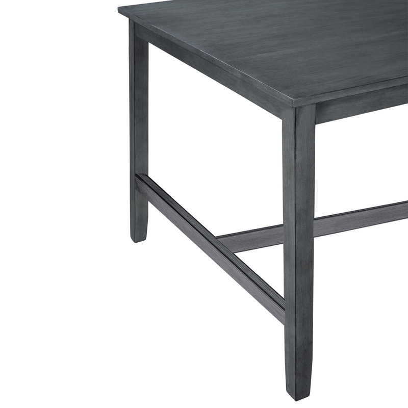 Ensemble de 6 tables de salle à manger en bois Manning, ensemble de table de cuisine avec 4 chaises et banc, style rustique campagnard, gris