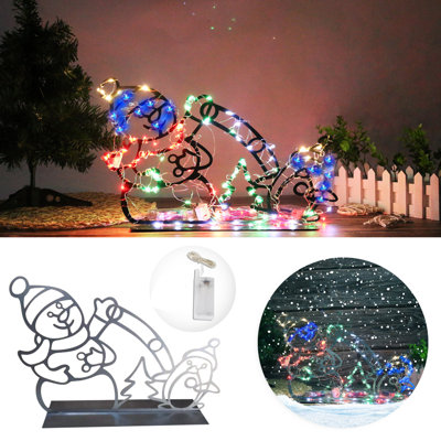 Bricolage Noël bonhomme de neige extérieur jardin neige décorative cadre décoratif boule de neige