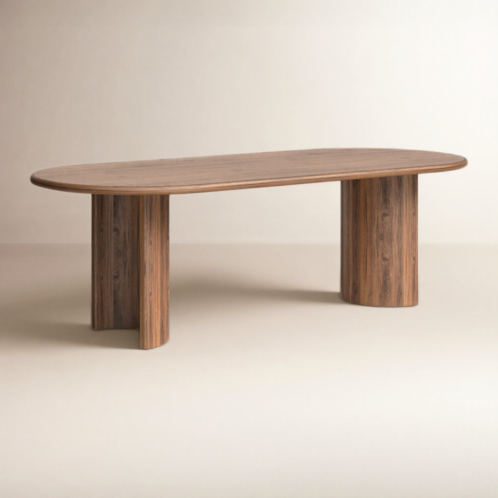 Haiden Solid Wood Dining Table, Seasoned Brown Acacia, 30" H x 94" W x 42" D