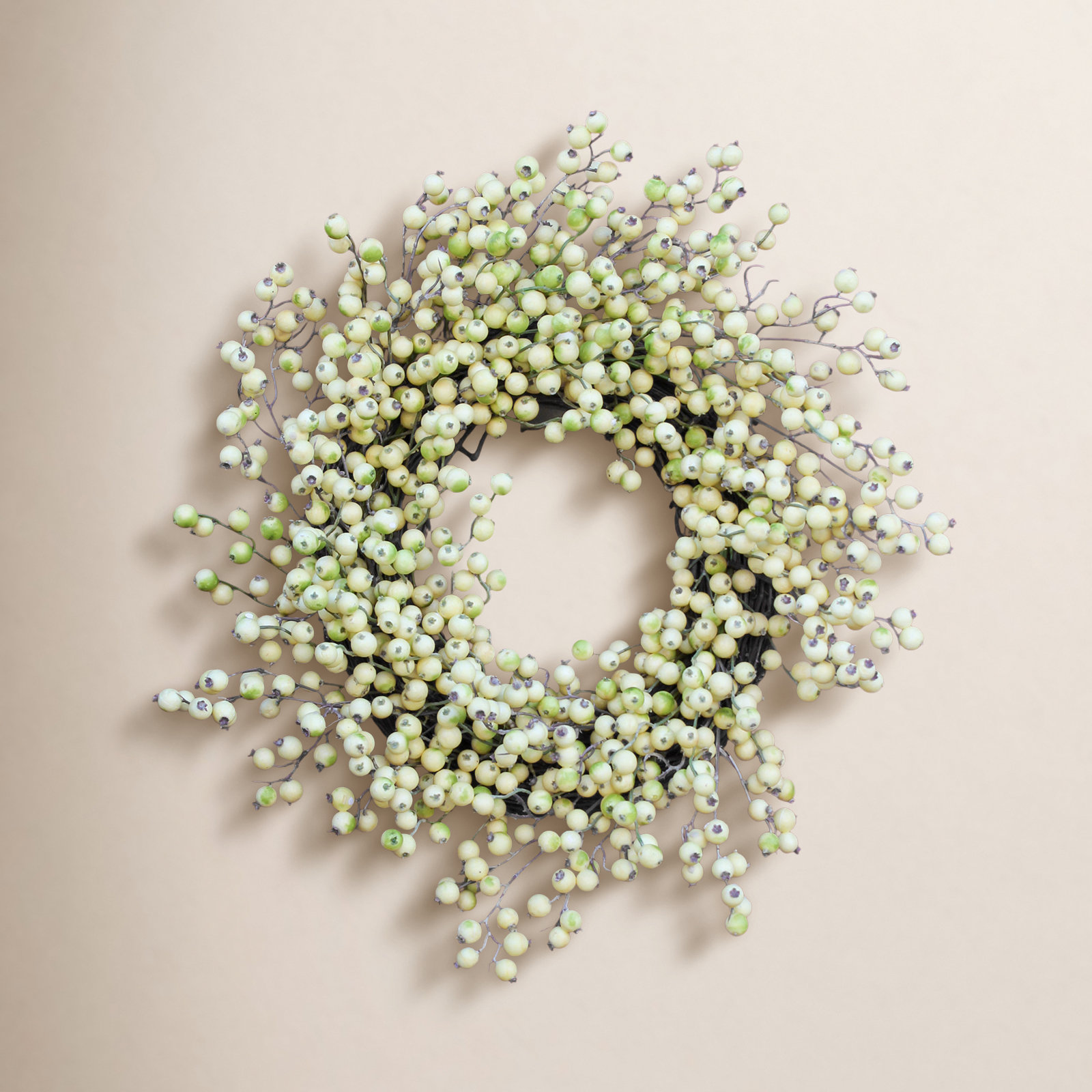 Spring Gooseberry Wreath, 24" H x 24" W x 6" D, Green