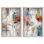 «Warmth And Cool Abstract Duo Shadowbox», ensemble d'art abstrait par Art Remedy, cadre blond, 36 x 54
