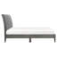 Lit plateforme tapissier grand en velours gris, pieds en bois massif, chambre à coucher, aucun sommier tapissier requis, tissu d'ameublement en tissu de chambre à coucher de style moderne, gris-1036431188