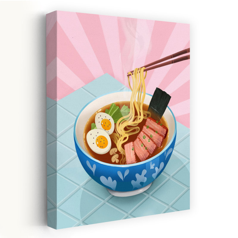Art mural contemporain Ramen, H 36 po x l 24 po