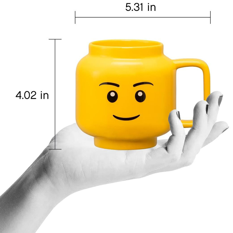 LEGO: Petite tasse en céramique - garçon - 8,6 oz (255 ml), tête de figurine jaune classique