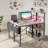 Monike 44'' W Computer Desk With Led Lights & Reversible Storage Shelves,Home Office Desk With Hooks, CPU Stand,Cup Holder and Cloud Magnets.-1864491014
