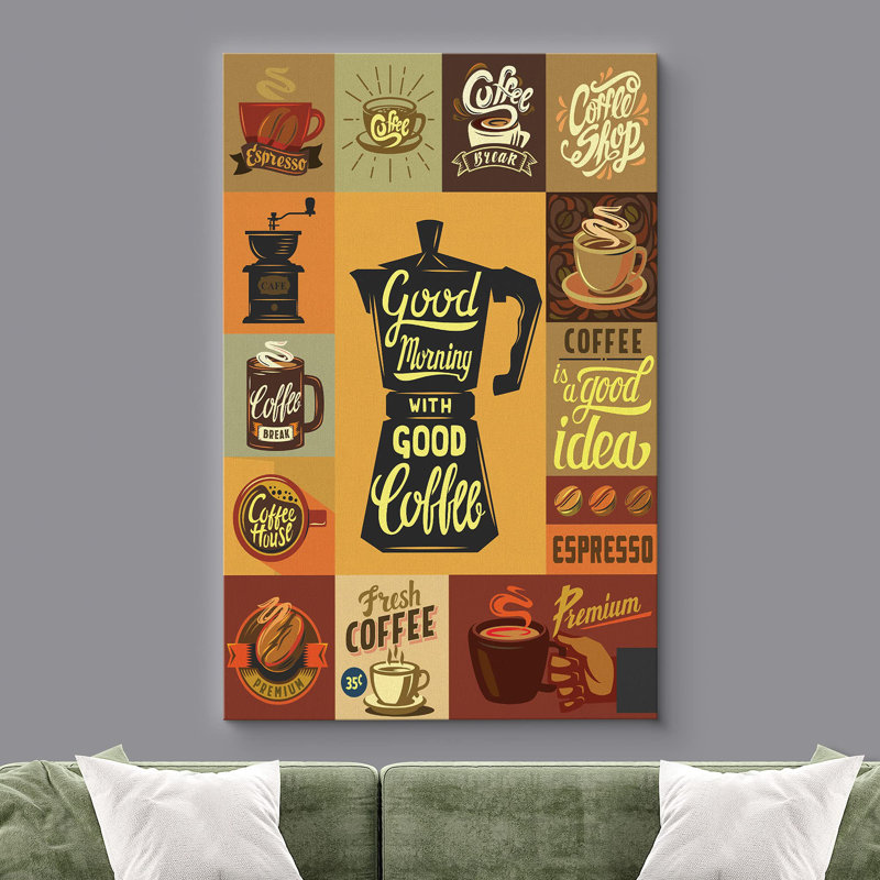 Éléments inspirants de café rétro, H 18 po x l 12 po