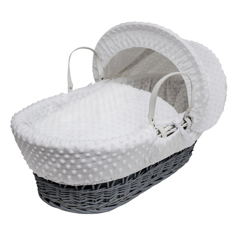 Moses Basket with Bedding with Mattress, Dove Gray